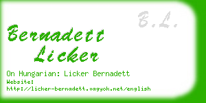 bernadett licker business card